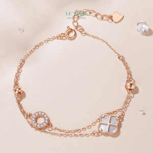 Vòng tay bạc nữ Lucky Clover BNVT35 Vòng tay bạc nữ Lucky Clover BNVT35 Le'mare Jewelry LMJ