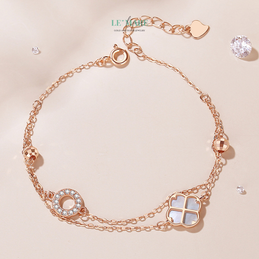 Vòng tay bạc nữ Lucky Clover BNVT35 Vòng tay bạc nữ Lucky Clover BNVT35 - Ảnh 6