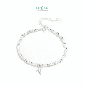 Vòng tay bạc ngọc bích Trúc Lâm Diệp BNVT62 Vòng tay bạc ngọc bích Trúc Lâm Diệp BNVT62 Le'mare Jewelry LMJ