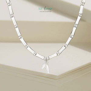 Vòng tay bạc ngọc bích Trúc Lâm Diệp BNVT62 Vòng tay bạc ngọc bích Trúc Lâm Diệp BNVT62 Le'mare Jewelry LMJ