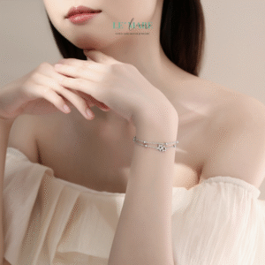 Lắc tay bạc nữ Song Tinh BNVT65 Lắc tay bạc nữ Song Tinh BNVT65 Le'mare Jewelry LMJ