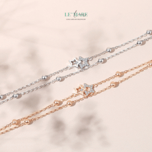 Lắc tay bạc nữ Song Tinh BNVT65 Lắc tay bạc nữ Song Tinh BNVT65 Le'mare Jewelry LMJ