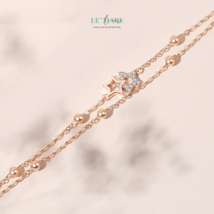 Lắc tay bạc nữ Song Tinh BNVT65 Lắc tay bạc nữ Song Tinh BNVT65 Le'mare Jewelry LMJ