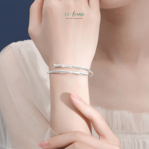 Vòng Tay Bạc Nữ Lam Nguyệt BNVT82 Vòng Tay Bạc Nữ Lam Nguyệt BNVT82 Le'mare Jewelry LMJ