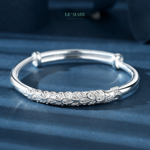 Vòng tay bạc nữ Bạch Vân Tâm Nguyệt BNVT83 Vòng tay bạc nữ Bạch Vân Tâm Nguyệt BNVT83 Le'mare Jewelry LMJ