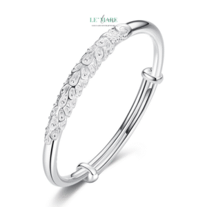 Vòng tay bạc nữ Bạch Vân Tâm Nguyệt BNVT83 Vòng tay bạc nữ Bạch Vân Tâm Nguyệt BNVT83 Le'mare Jewelry LMJ