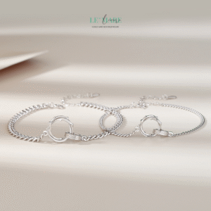 Vòng tay bạc đôi Đan Quang BNVT64 Vòng tay bạc đôi Đan Quang BNVT64 Le'mare Jewelry LMJ