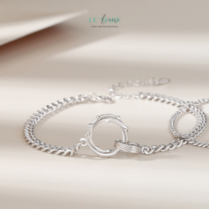 Vòng tay bạc đôi Đan Quang BNVT64 Vòng tay bạc đôi Đan Quang BNVT64 Le'mare Jewelry LMJ