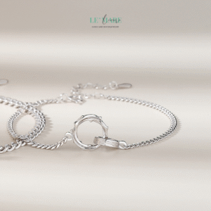 Vòng tay bạc đôi Đan Quang BNVT64 Vòng tay bạc đôi Đan Quang BNVT64 Le'mare Jewelry LMJ