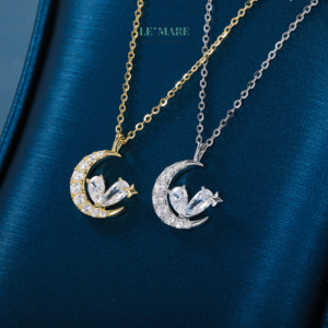 Dây chuyền bạc nữ Nguyệt Điệp – Dấu mộng dịu dàng dưới vầng trăng BNDC97