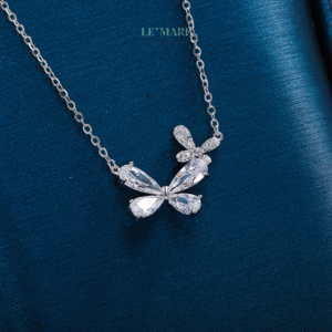 Dây chuyền bạc nữ Song Điệp – Khi hai cánh mộng cùng bay BNDC98