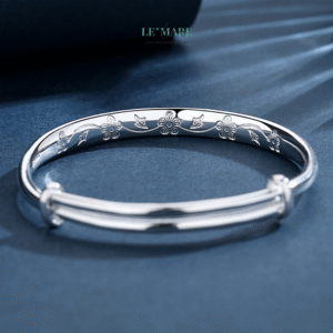 Bạch Liên – Vòng Tay Bạc Nữ Thanh Khiết Như Một Đóa Sen Trắng BNVT106 Bạch Liên – Vòng Tay Bạc Nữ Thanh Khiết Như Một Đóa Sen Trắng BNVT106 Le'mare Jewelry LMJ