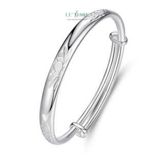 Bạch Liên – Vòng Tay Bạc Nữ Thanh Khiết Như Một Đóa Sen Trắng BNVT106 Bạch Liên – Vòng Tay Bạc Nữ Thanh Khiết Như Một Đóa Sen Trắng BNVT106 Le'mare Jewelry LMJ