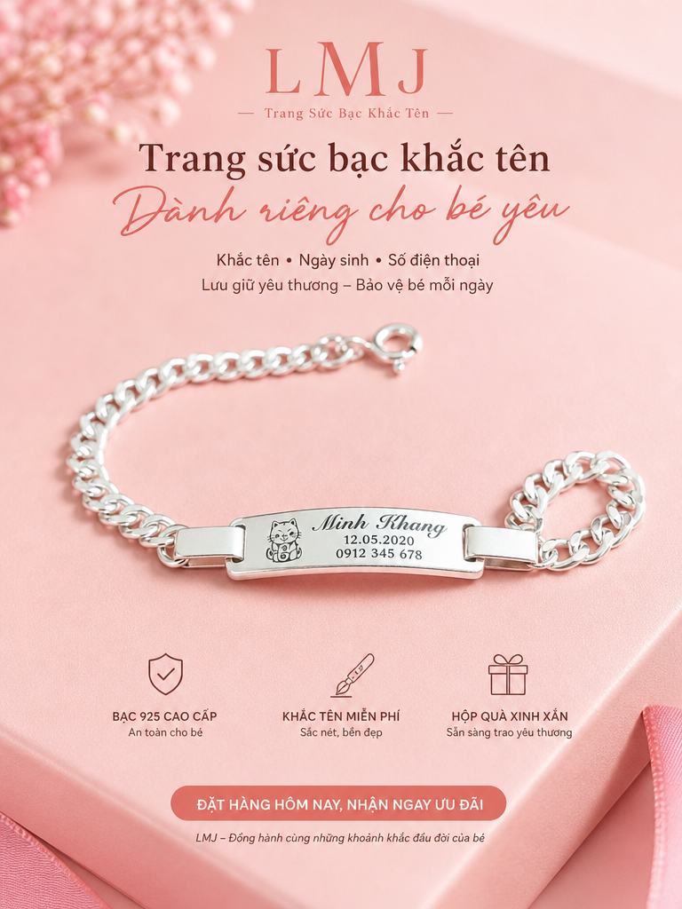 Nhẫn Bạc Khắc Tên Theo Yêu Cầu Cho Nữ Đẹp Độc Đáo Nhẫn bạc khắc tên Lemare