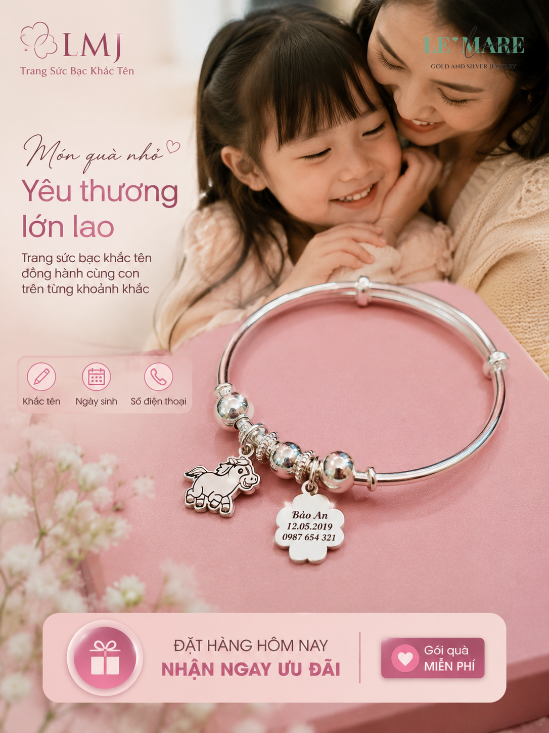 Vòng Bạc Khắc Tên Bé Sơ Sinh - Top 5 Mẫu Đẹp 2024 Trang sức bạc - Hình ảnh 1