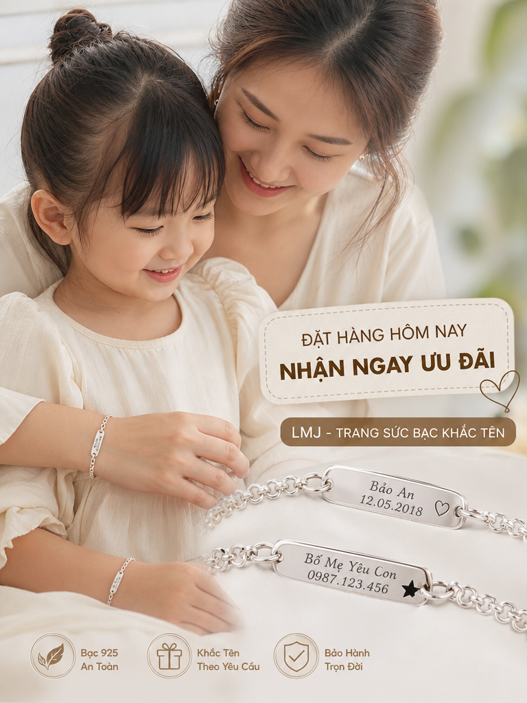 Nhẫn Bạc Khắc Tên Cho Bé Đẹp Tinh Xảo Giá Tốt 2024 Nhẫn bạc khắc tên Lemare