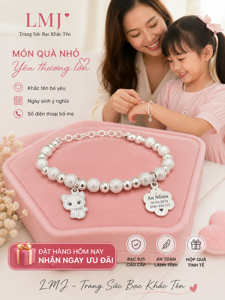 Nhẫn Bạc Khắc Tên Cho Bé Đẹp Tinh Xảo Giá Tốt 2024 Nhẫn bạc khắc tên Lemare