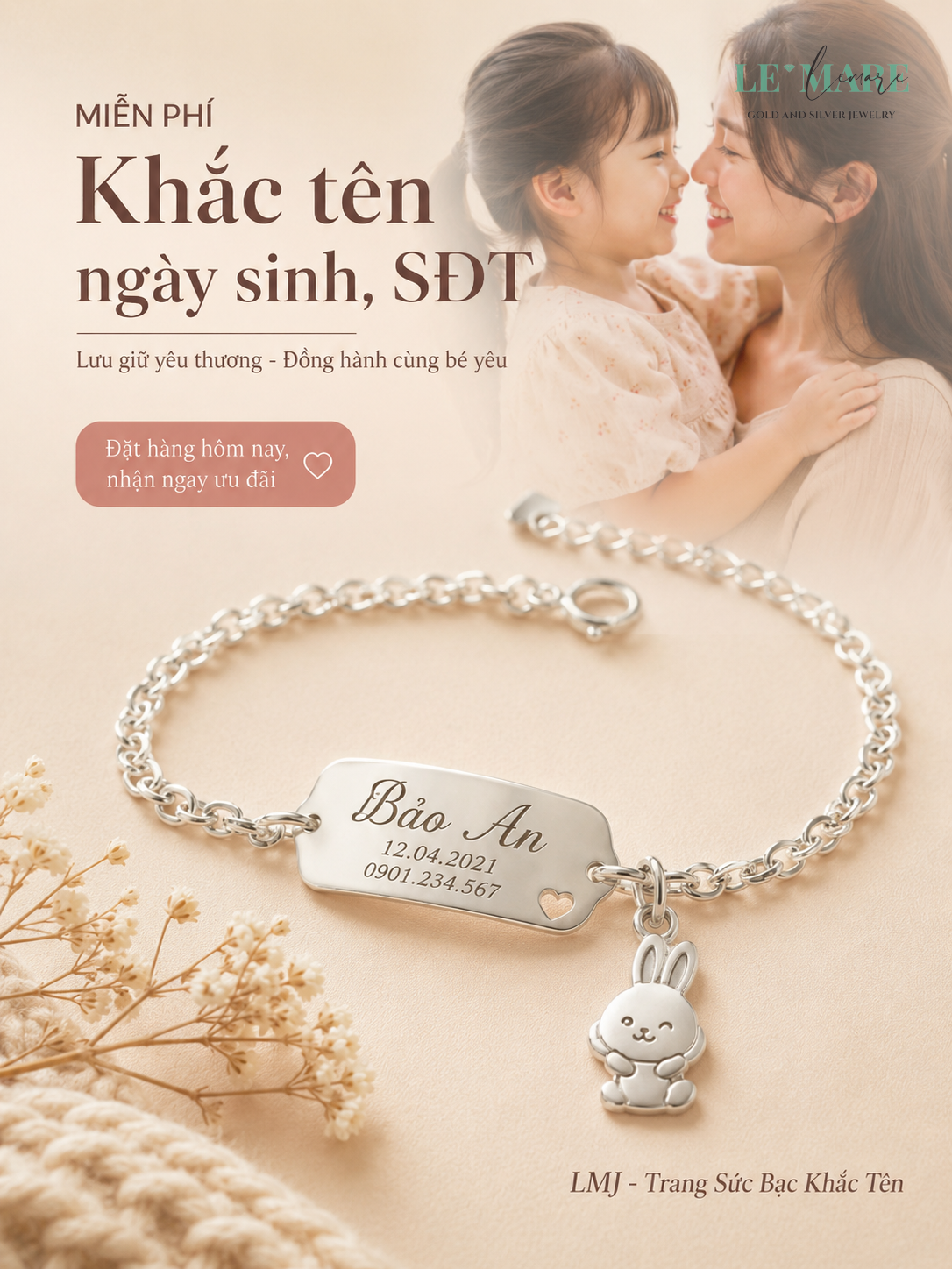 Quà Thôi Nôi Bạc Khắc Tên - Top 10 Mẫu 2024 Trang sức bạc - Hình ảnh 4