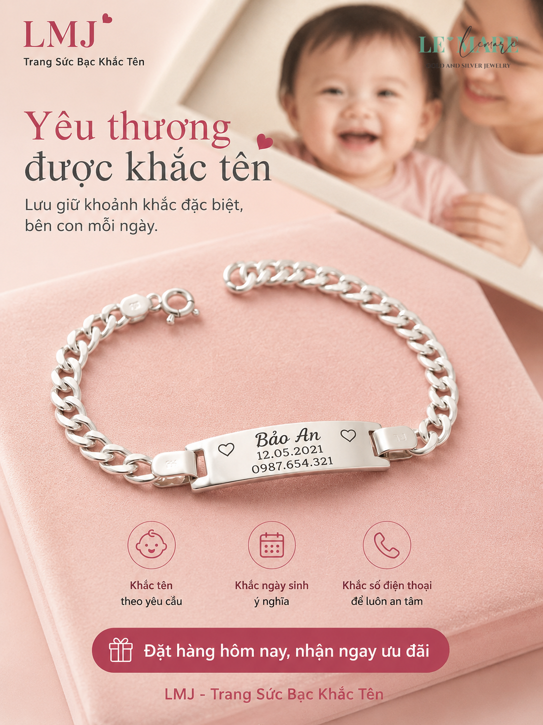 Dây Chuyền Bạc Lemare Khắc Tên - Top 5 Mẫu Đẹp 2024 Trang sức bạc - Hình ảnh 3