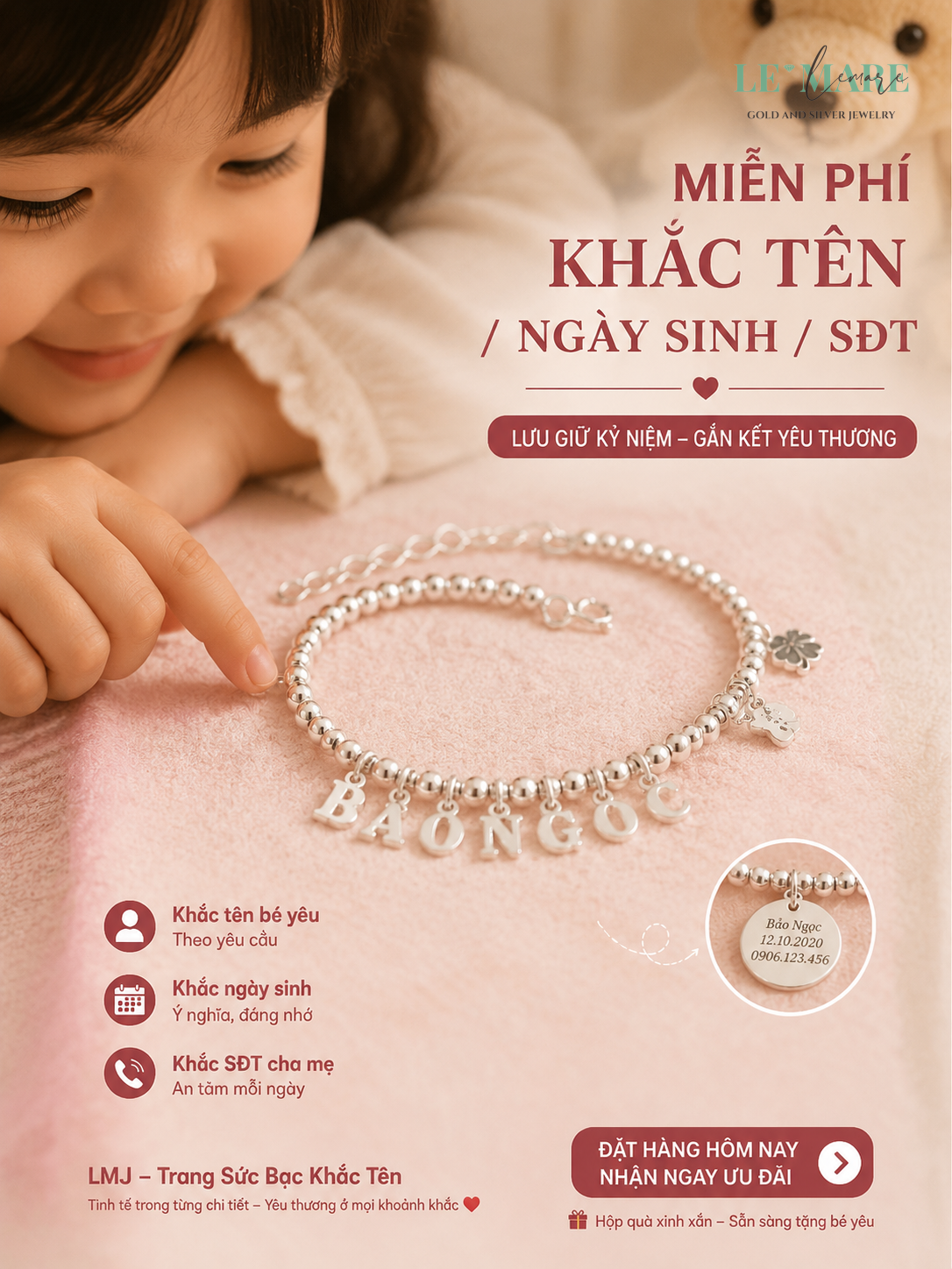Dây Chuyền Bạc Lemare Khắc Tên - Top 5 Mẫu Đẹp 2024 Trang sức bạc - Hình ảnh 4