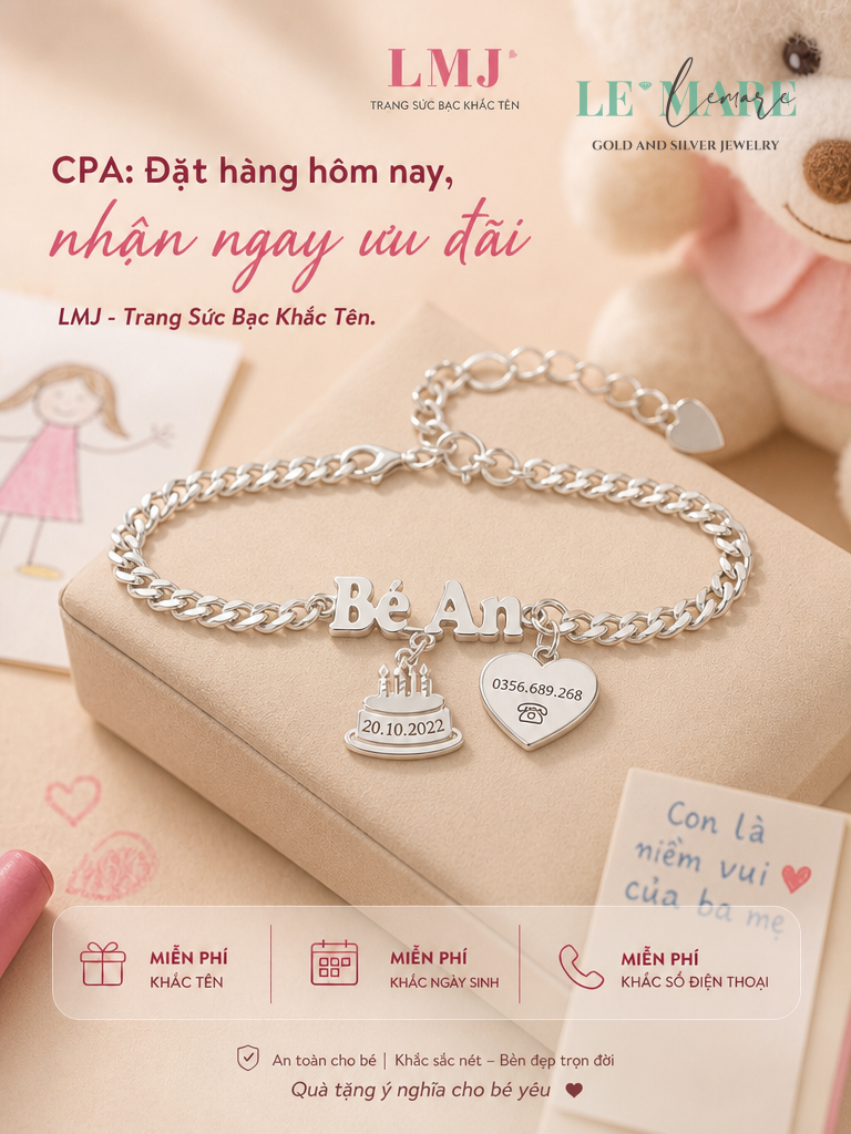Lắc Tay Bạc S999 Khắc Tên - Top 5 Mẫu Đẹp 2024 Trang sức bạc - Hình ảnh 3