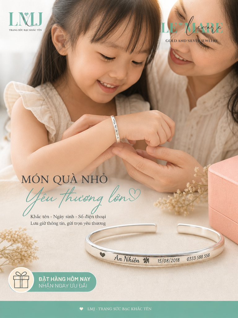 Dây chuyền bạc khắc tên bé gái - Top 10 thiết kế 2024 Trang sức bạc - Hình ảnh 2