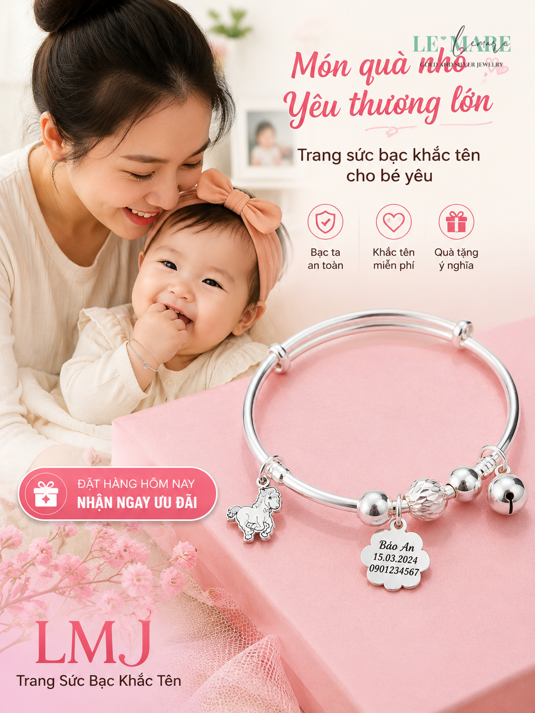 Vòng Tay Bạc Cho Bé - Top 10 Mẫu Đẹp Năm 2024 Trang sức bạc - Hình ảnh 1