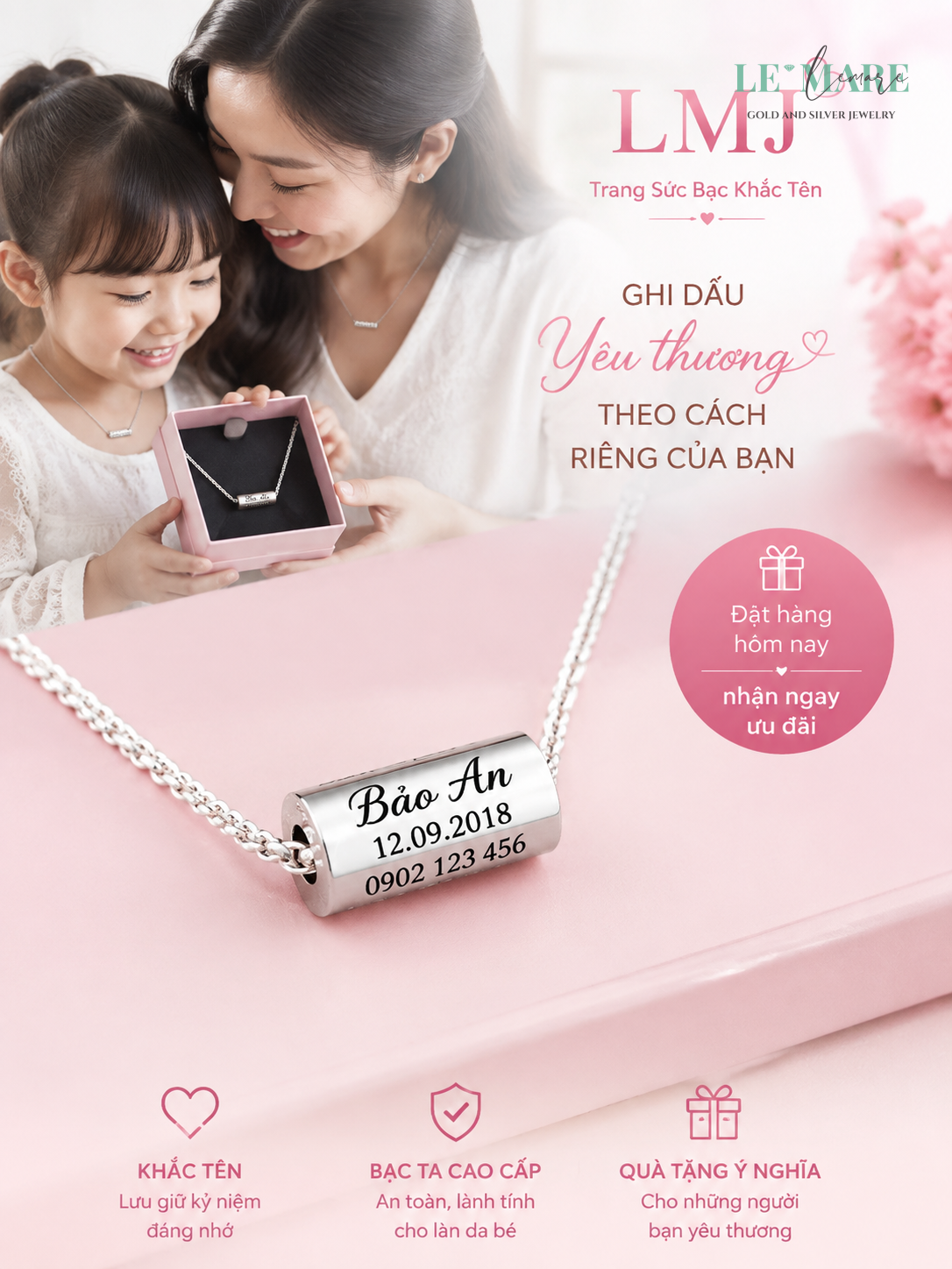 Quà Tặng Bạc Khắc Tên Bé Sơ Sinh - Top 5 Ý Tưởng 2024 Trang sức bạc - Hình ảnh 2
