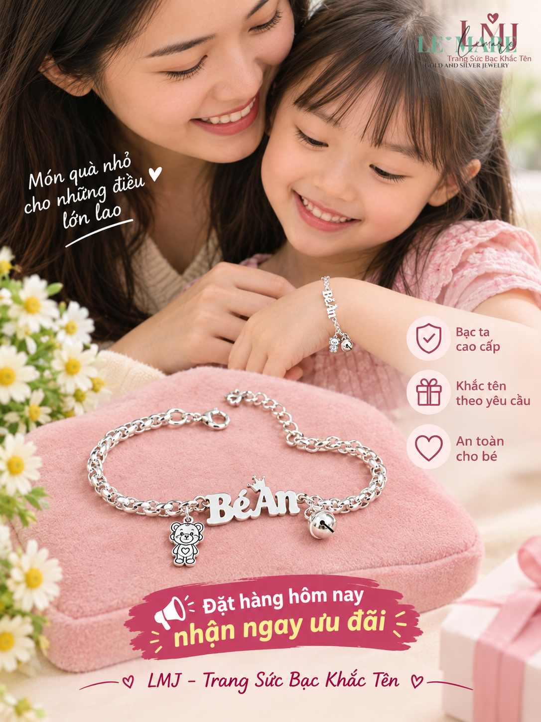 Lắc Tay Bạc S999 Khắc Tên Theo Yêu Cầu - Giá Tốt 2024 Trang sức bạc - Hình ảnh 2