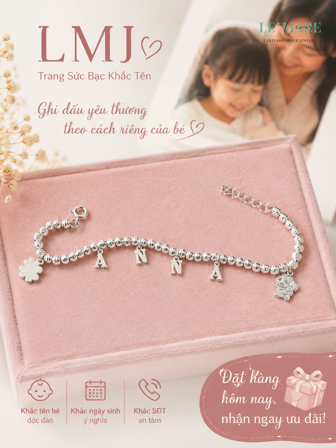 Trang Sức Bạc Lemare Khắc Tên - Top 5 Mẫu Đẹp 2024 Trang sức bạc - Hình ảnh 1