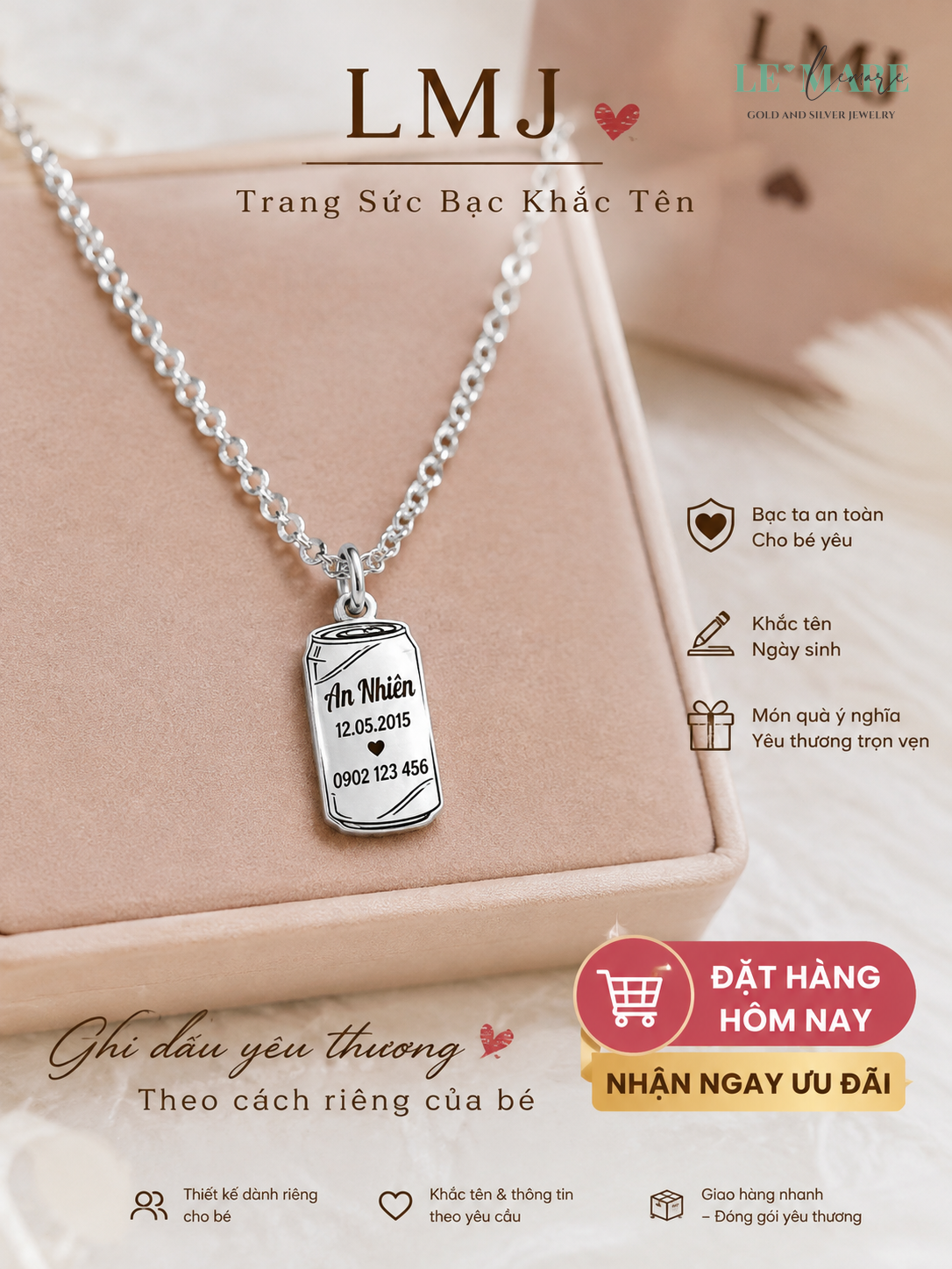 Trang sức bạc khắc tên cho bé sơ sinh - Trang Sức Bạc Khắc trang sức bạc khắc tên cho bé sơ sinh - hinh 2