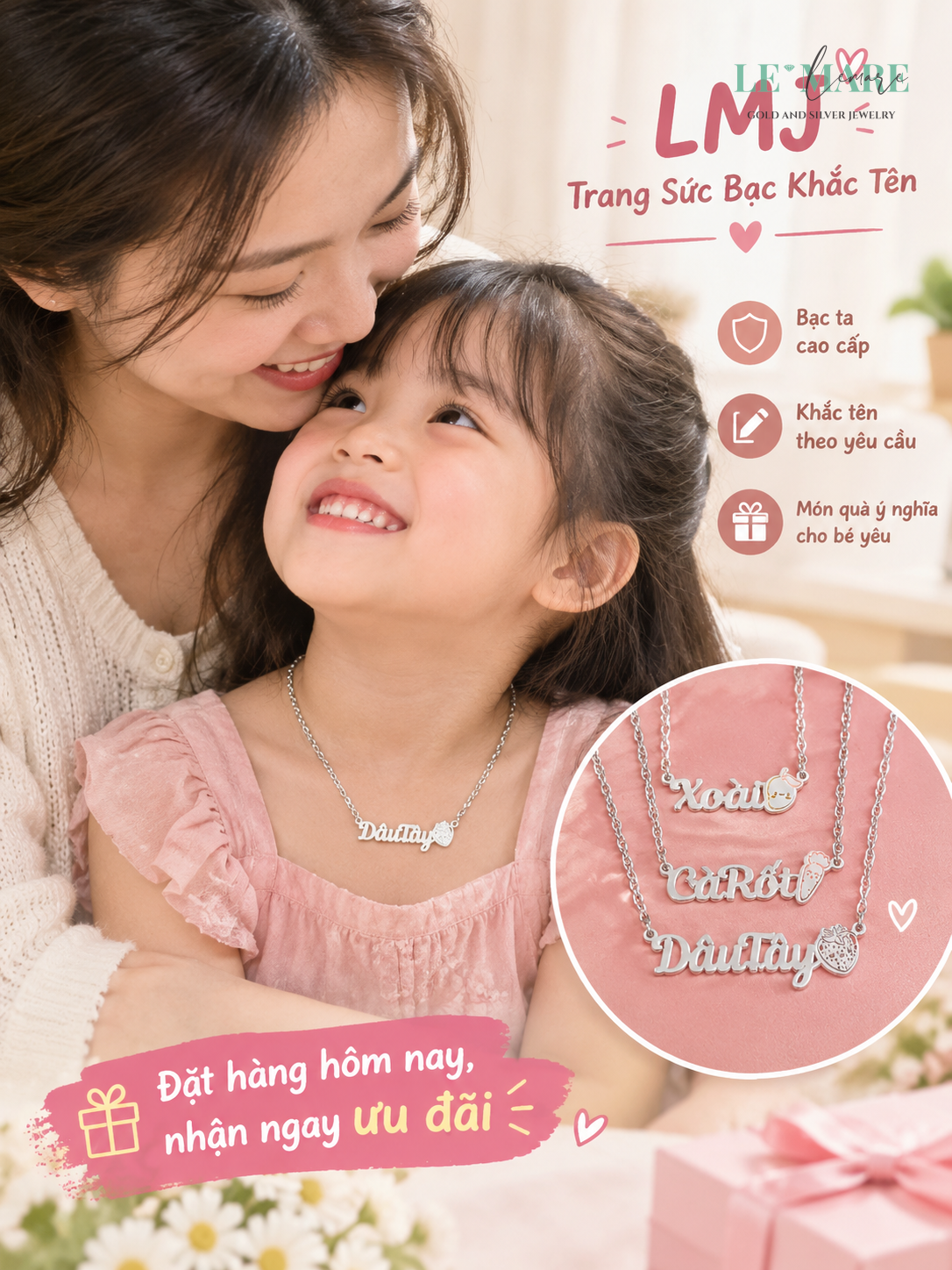 Lắc Bạc Trẻ Em Khắc Tên - Quà Tặng Ý Nghĩa 2024 Trang sức bạc - Hình ảnh 3